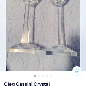 Oleg Cassini crystal candle holders